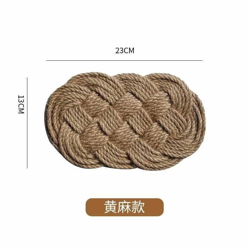 速发Kes编式草日餐垫隔热烫家用防垫茶杯垫圆形桌盘垫碗垫锅垫防