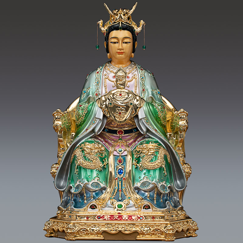 速发鎏金纯铜碧霞元君神像娘娘东岳老母佛像家用客厅摆件