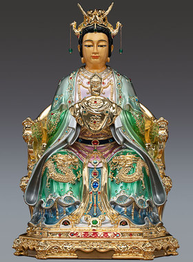 速发鎏金纯铜碧霞元君神像娘娘东岳老母佛像家用客厅摆件