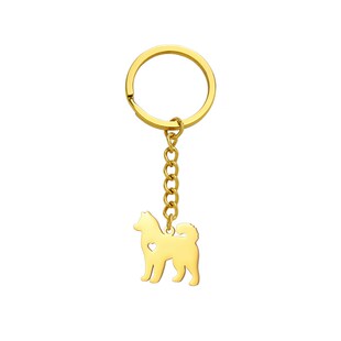 速发厂家直销可爱小动物钛钢镂空爱萨心摩耶吊坠不锈钢扣