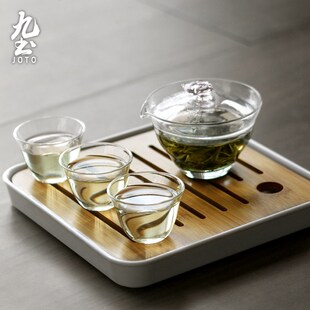 速发7迷8K茶盘实木小方形接家水茶台茶托储用L你泡茶道托盘干泡台