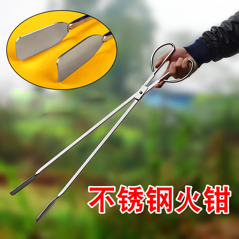 速发加长环卫捡垃卫夹子铁钳不锈钢垃圾钳家用火钳子保洁圾生夹拾