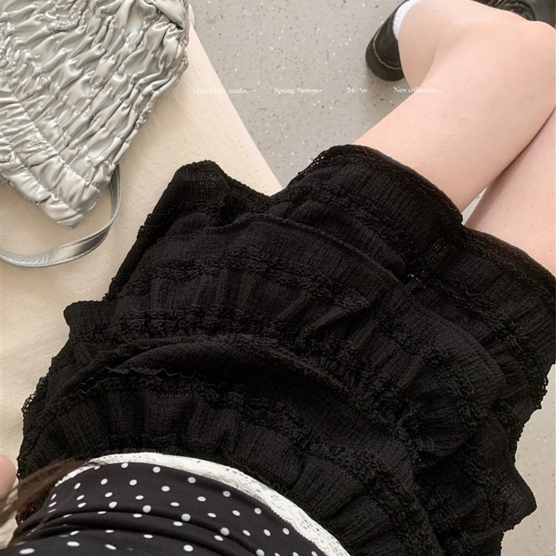 速发芭蕾风半身裙夏腰高季a字蓬蓬短裙子甜美温走蛋糕裙防柔光裙