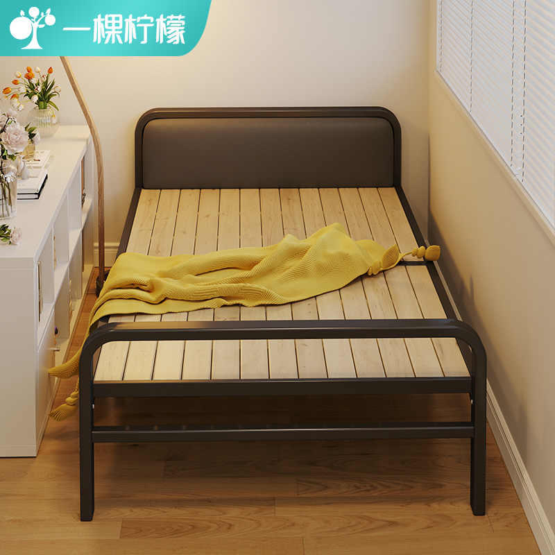速发折叠床成用卧办实木双人床1.2米小床室公室家人午休床铁架单