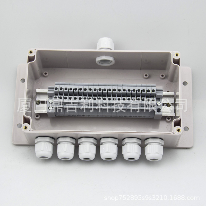 一进六出端子接线盒分线盒户外电源分线盒汇流箱带20位端子过线盒