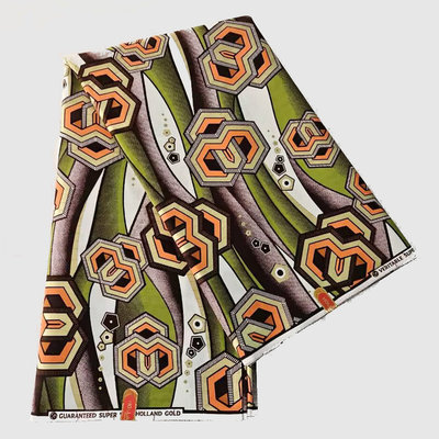 African wax golden fabric非洲蜡染布24*24支棉金粉蜡染布