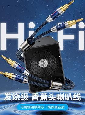 厂家直供威迅BLB系列双香蕉头公对公Hi-Fi喇叭线蓝色1-10米