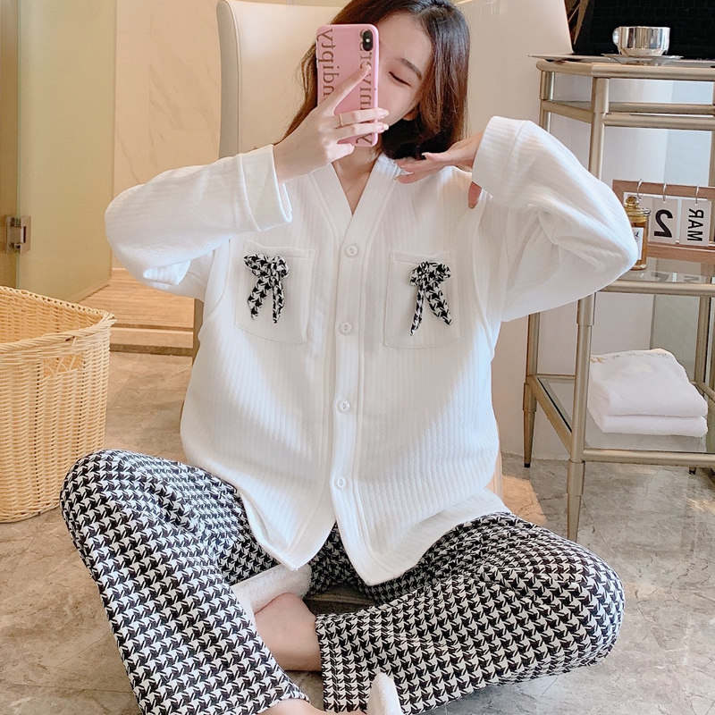 netx Alice空气棉月子服冬季产后加厚纯棉孕妇睡衣春秋款哺乳宽松