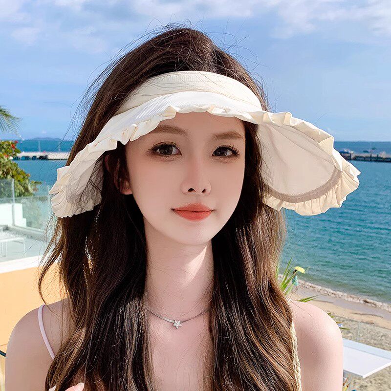 COCO jocelyn法国[设计师联名款]冰丝防晒空顶帽女大檐冰感防晒帽