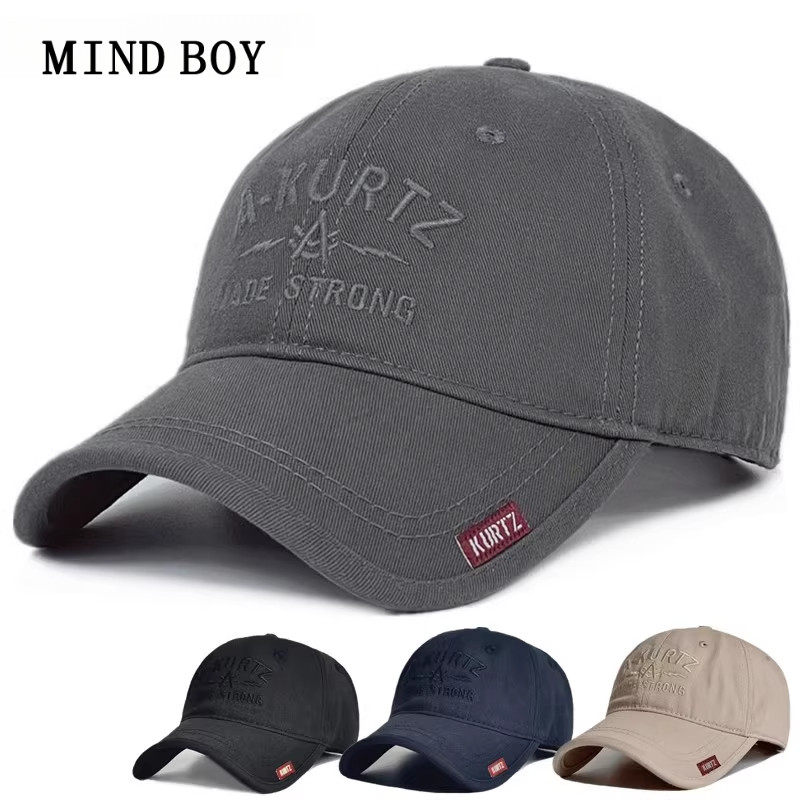 MIND BOY帽子男士韩版棒球帽大头软顶鸭舌帽秋冬户外防晒遮阳帽