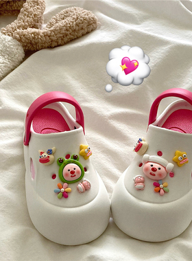 netx Road英国联名可爱卡通洞洞鞋女ins夏季新款孕妇增高防滑凉鞋