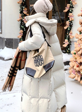 Next Alice宽松大被子极寒90白鸭绒羽绒服女冬新长款过膝加厚外套