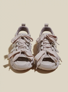 netx ROAD英国联名孕妇运动休闲凉鞋女夏季镂空老爹鞋2025新款