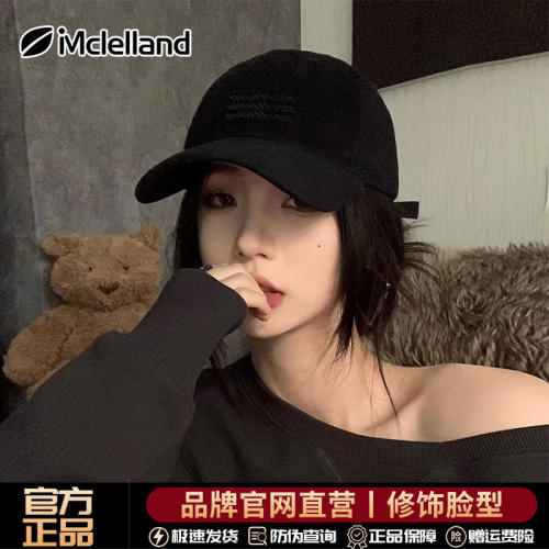 Mclelland加大加深鸭舌帽女夏字母刺绣大头围宽帽檐软顶棒球帽子