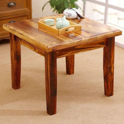 实木小方桌家用矮桌吃饭四方桌子客厅小户型阳台木头桌复古正方形