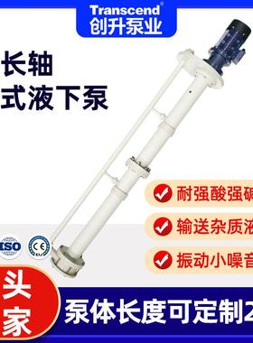 槽内长轴立式液下泵 Transcend耐酸碱防腐塑料加长轴立式液下泵