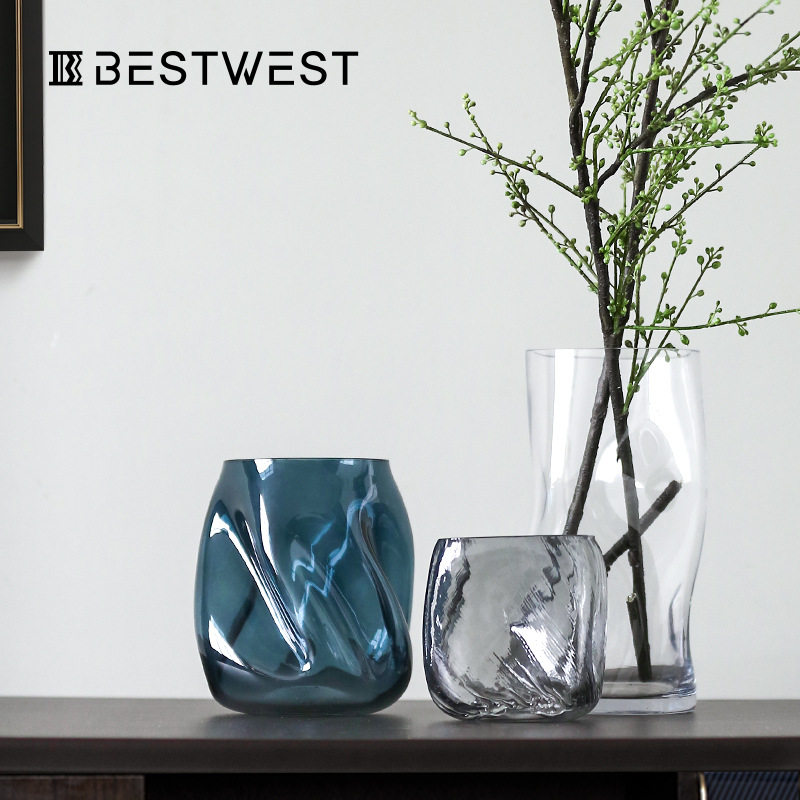 博西家居 创意扭曲不规则玻璃小花瓶 ins风家居透明水培花器摆件,电子元器件市场,电线扎带/束线带,淘宝优惠券,粉丝福利购,淘宝优惠卷