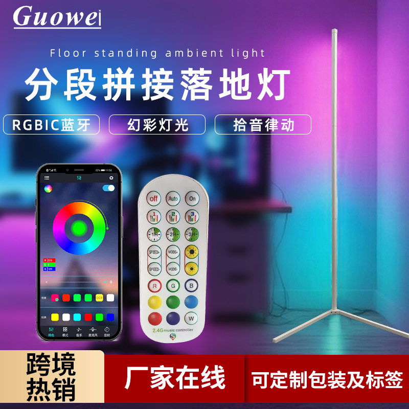 5vUSB顶针即插即亮炫彩落地灯氛围灯蓝牙拾音灯客厅卧室墙角灯