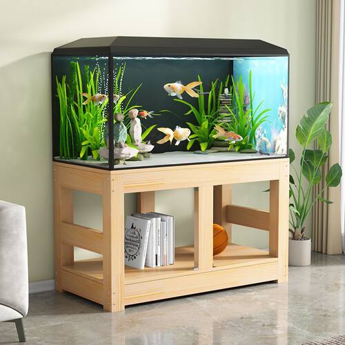 实木鱼缸架子简易鱼缸底座草缸水族箱置物架底柜实木鱼缸桌子钉制