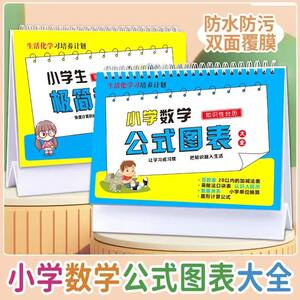乘法口诀表小学数学公式台历大全一二三年级语文知识乘除法卡背诵