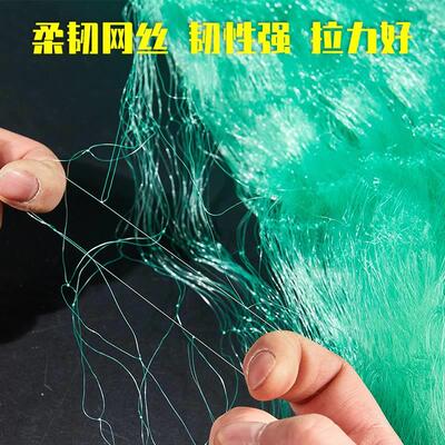 新款进口绿丝鱼网粘网网三层沉网00米水库1挂大草鲢沾渔捕鱼网