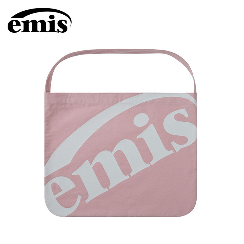 emis包包裁剪标志棉帆布包粉色手提包单肩包女大容量通勤休闲包