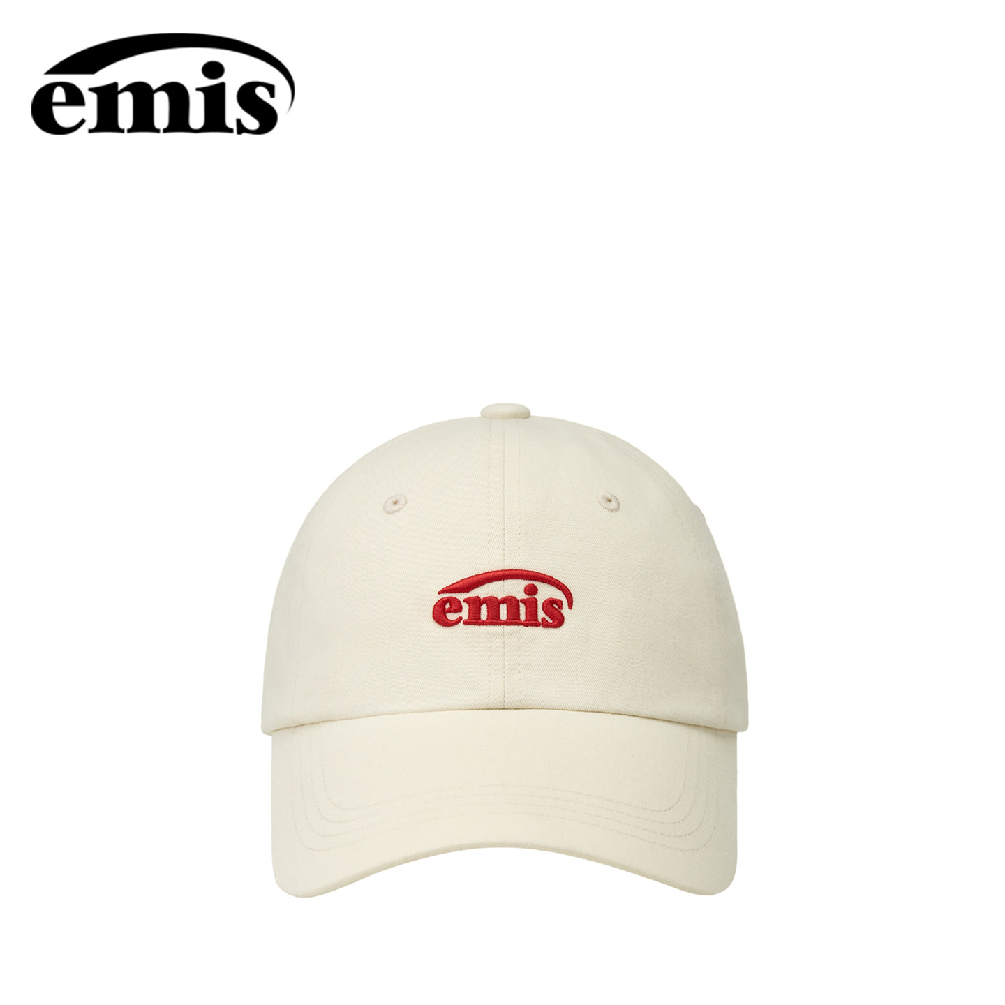 【李佳琦直播间618时尚节】emis帽子女经典小标棒球帽男款奶白色