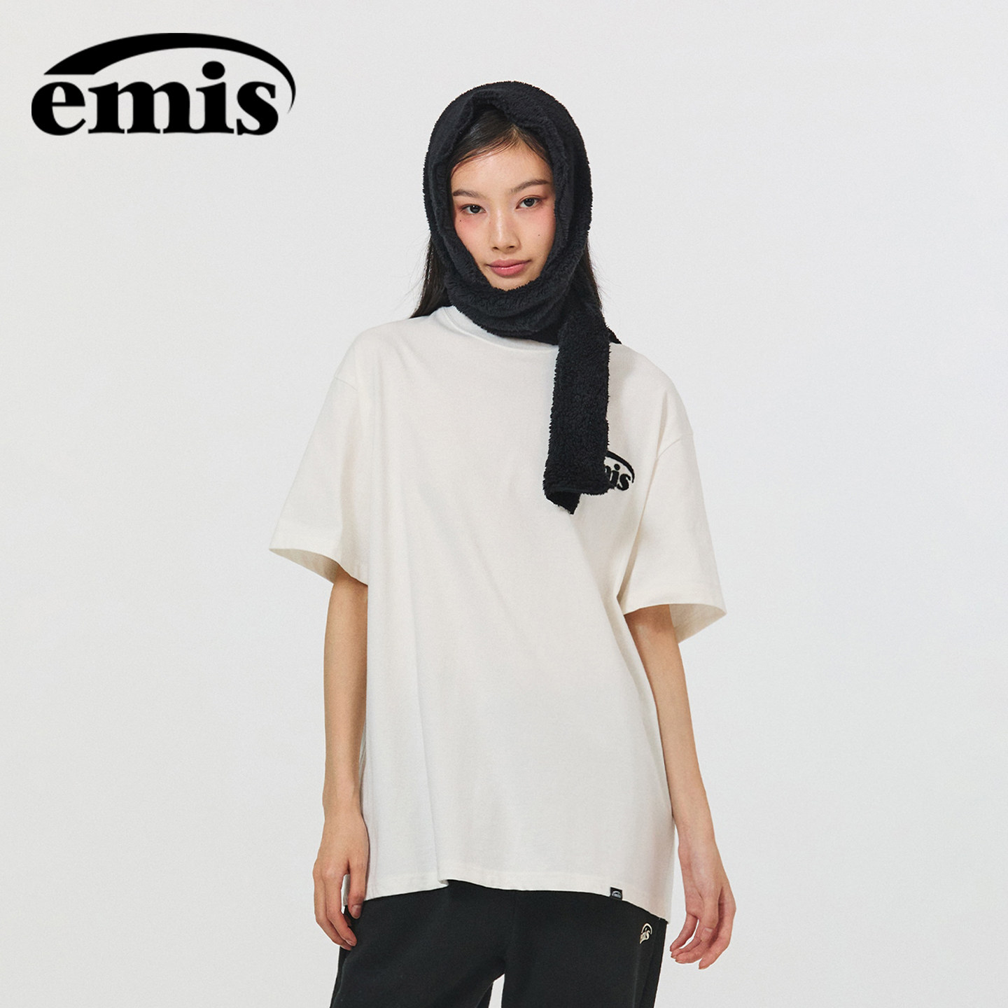 emis毛圈LOGOT恤象牙色图片