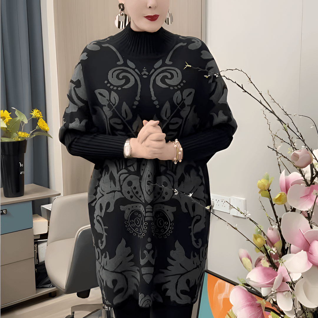 2025冬季新款休闲加厚毛衣时尚百搭轻奢宽松遮肉中长款妈妈针织衫