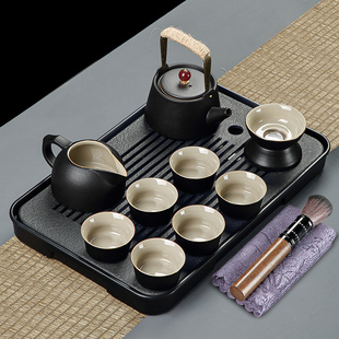 黑陶功夫茶具套装 极速202e3新款 家用客厅陶瓷茶壶茶杯茶盘轻奢高