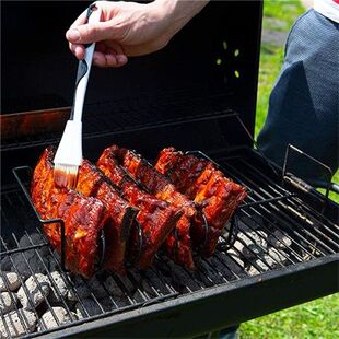 新品2PCSNon-Stick Rib Rack Iron Roasting SNtand Holds 4 Rib