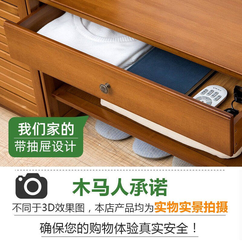 新品木马人简易落地室内带门y衣帽架楠竹欧式带抽屉挂衣架裤架卧