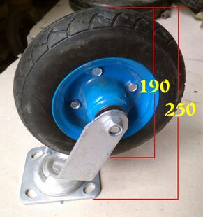 极速。包邮8寸双轴承橡胶u万向轮手推车平板车脚轮轮子軲辘静音万