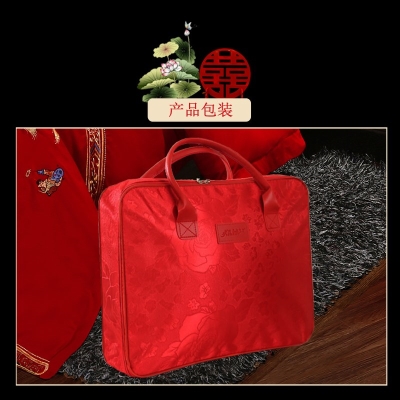 极速被子结婚四件套中式婚庆刺绣床上用品M结婚房喜被四件套床单