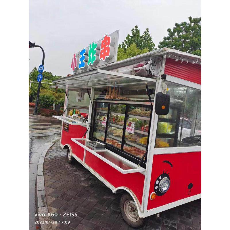 小吃车多功能餐车早餐摆摊车炸串油炸烧烤铁板移动房车电动四轮