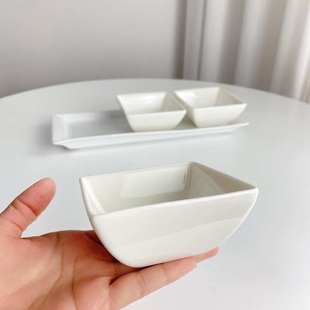 陶瓷干果零食摆盘火锅底料搭配餐具方形蘸料碗水果拼盘小吃 韩式