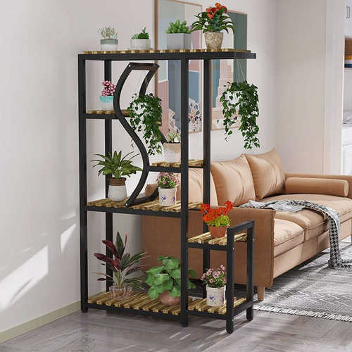 花架隔断客厅落地式简约现代室内多肉绿萝铁艺室外阳台置物架子