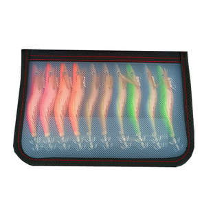 CXZHI夜光木虾包鱿鱼钩仿生虾路亚假饵南澳虾5色套装10只装带响珠