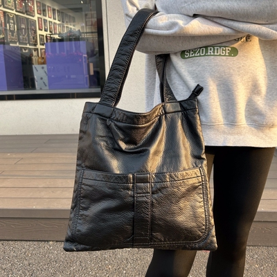 轻便软皮托特手提包通勤韩版时尚百搭女上班外出简约大容量单肩包