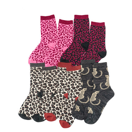 金银丝性感豹纹猎豹花豹LEOPARD中筒女袜SO