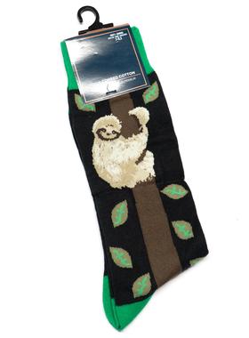 舒适棉质SLOTH树懒爬树图案中筒男袜DH255