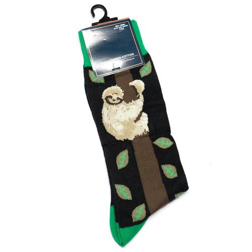 舒适棉质SLOTH树懒爬树图案中筒男袜DH255