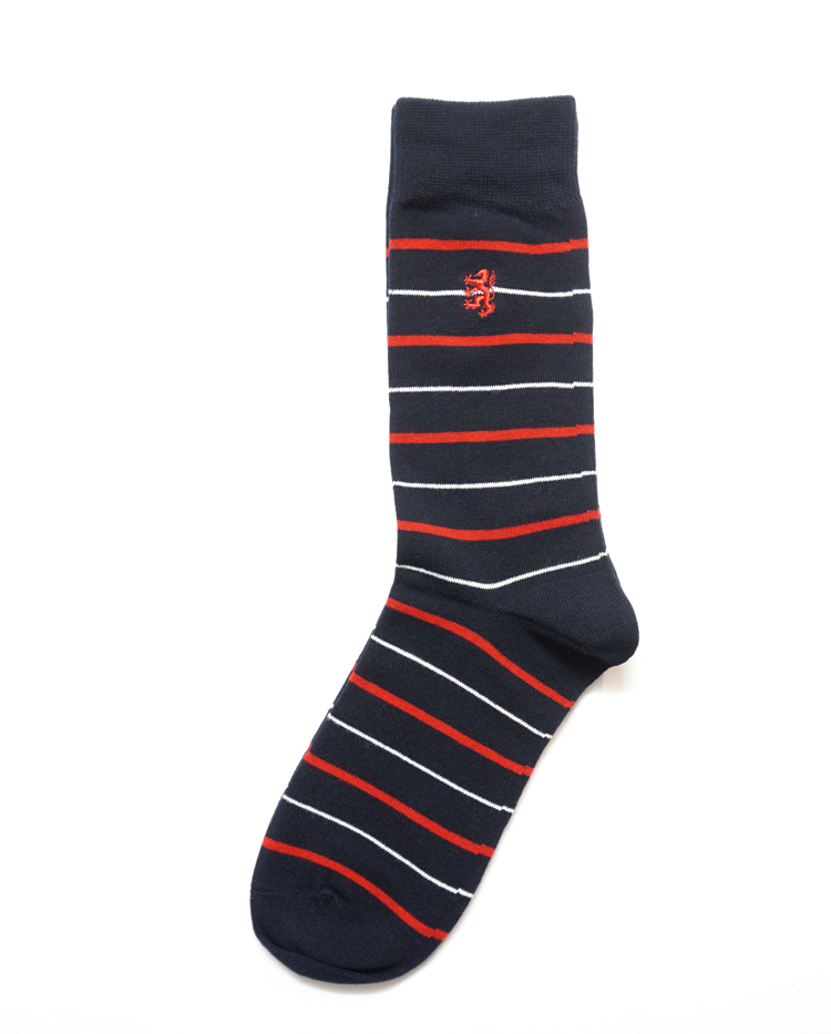 舒适棉质条纹图案无骨对目无缝袜头中筒商务绅士男袜P239