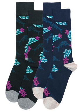 海岛风情PIMA比马棉无骨对目Marlin马林鱼旗鱼芙蓉花对口男袜TBM