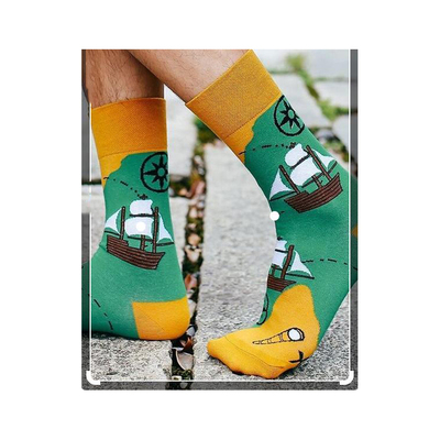 舒适棉质麦哲伦船环球航行队男女情侣短筒袜35-40码FUNNY SOCKS