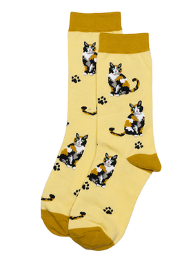 舒适棉质CALICO CAT三花猫中筒女袜RH