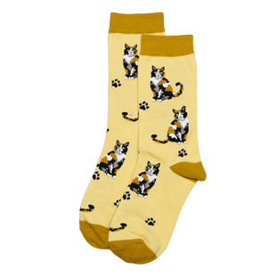 舒适棉质CALICO CAT三花猫中筒女袜RH
