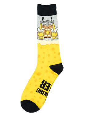 舒适棉质I'd Rather Be Drinking Beer我宁愿喝啤酒中筒男袜DH225