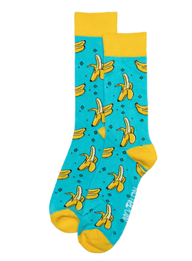 竹纤维竹袜抗菌防臭透气吸汗欣喜若狂LETS GO BANANAS香蕉男袜MO