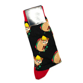 舒适棉质SLOTH树懒汉堡包热狗图案防臭防异味中筒男袜DH134